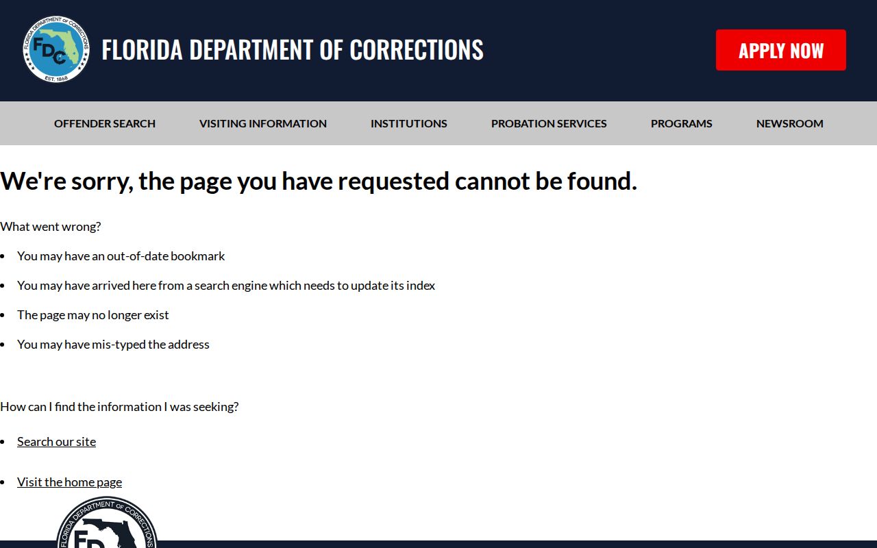 Florida Department of Corrections inmate search