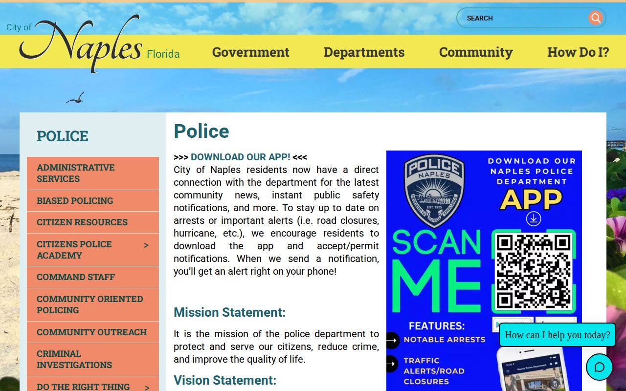 Naples Police official page for Naples arrest alerts and records